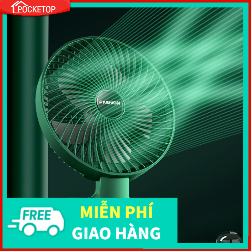 POCKETOP Quạt mini để bàn có thể gập có cổng USB
