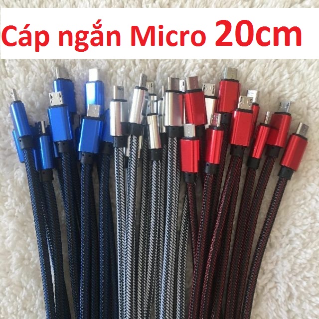 [HCM]Cáp sạc ngắn 20cm - 30cm dây dù siêu bền cho Type C - iphone - Micro usb