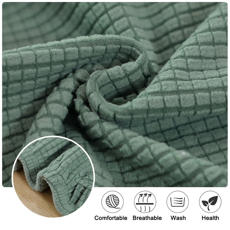 hot！【DT】✺✎  Elastic Footstool Cover Fleece Ottoman Slipcover Protector Rectangular Stool Covers for Room