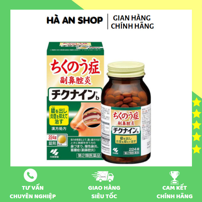 Viên uống hỗ trợ viêm xoang Kobayashi Chikunain 224 viên nhật bản chính hãng