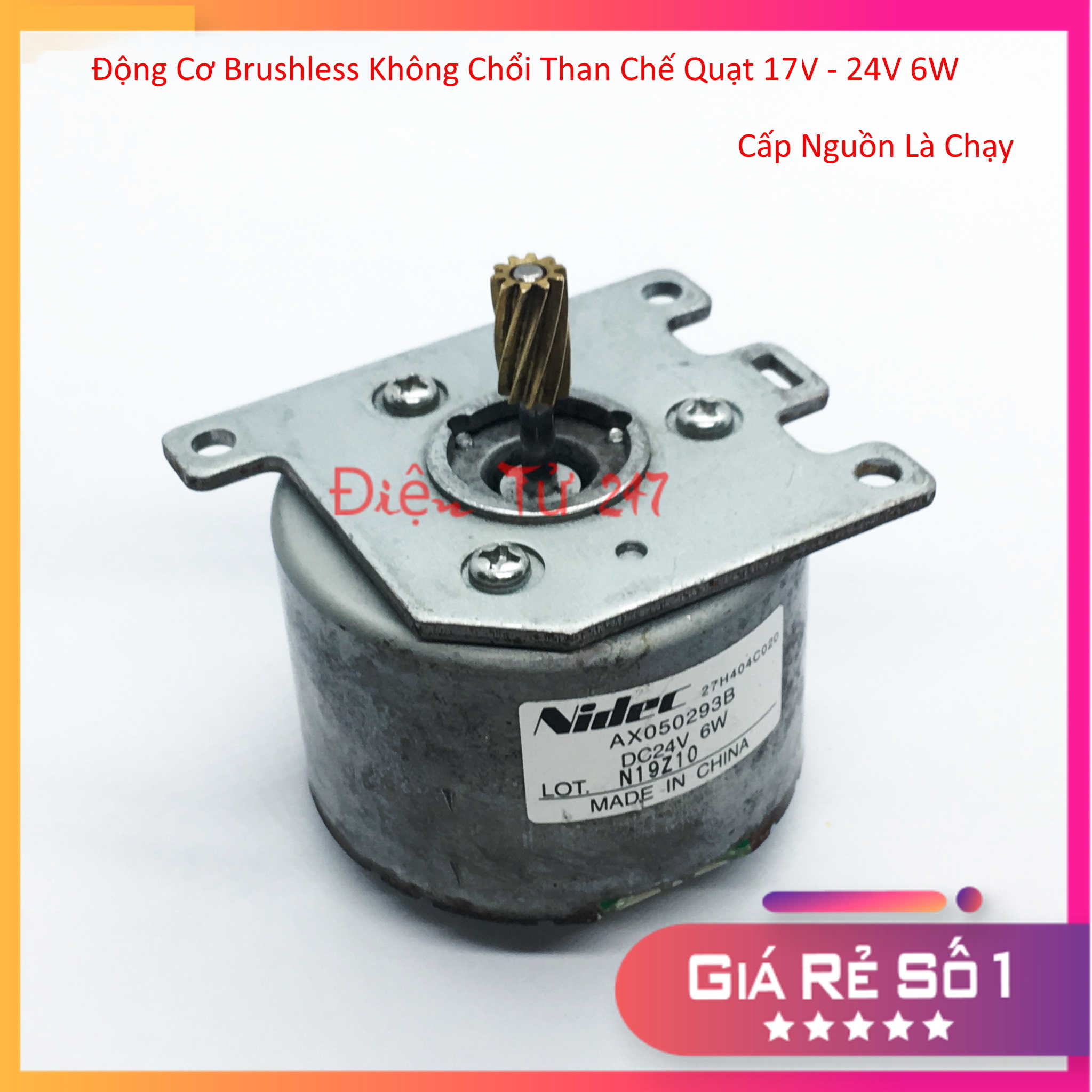 Động Cơ Brushless Không Chổi Than Chế Quạt 17V - 24V 6W Cấp Nguồn là Chạy