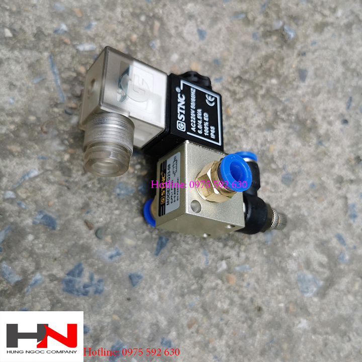 Van điện từ đóng mở khí stnc có núm chỉnh