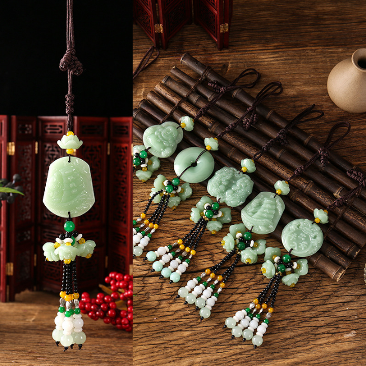 Dây Ngọc Treo Xe Ô Tô Cầu Thuận Buồm Xuôi Gió - Ngọc Bích