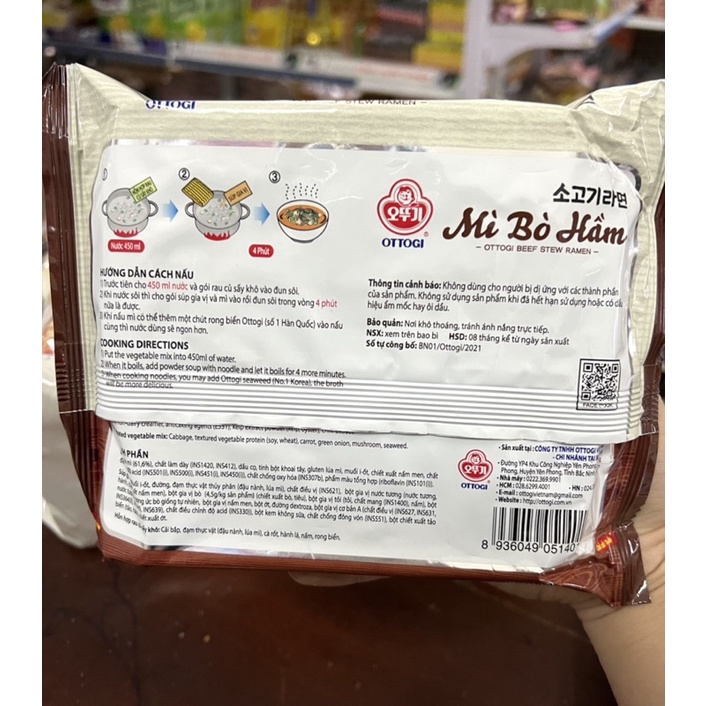 Mì Bò Hầm Ottogi Gói 120G