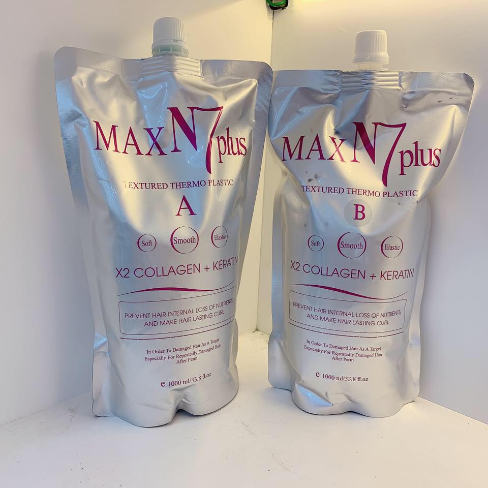 [ N7 Chính Hãng ] Cặp Uốn Ép Tóc Max N7 Plus Collagen Keratin 1000ml * 2