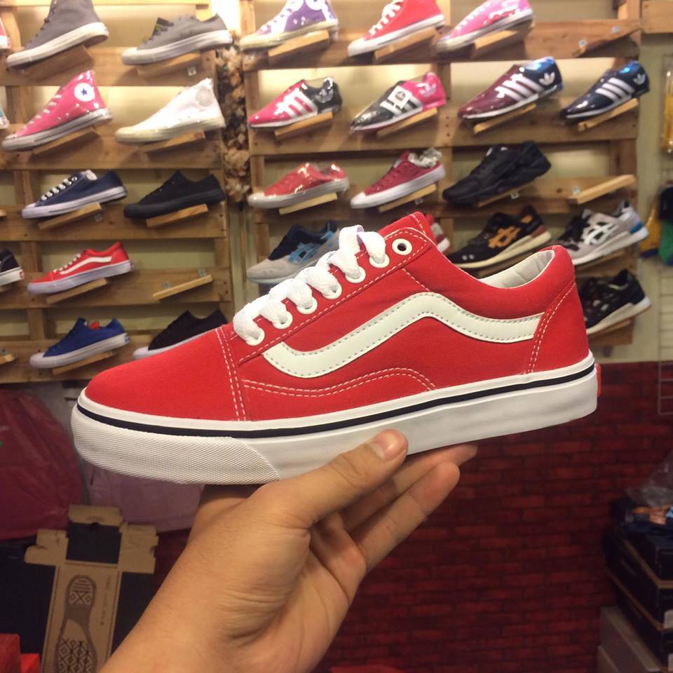 [SALE] Giày Vans Old Skool Màu Đỏ Trắng
