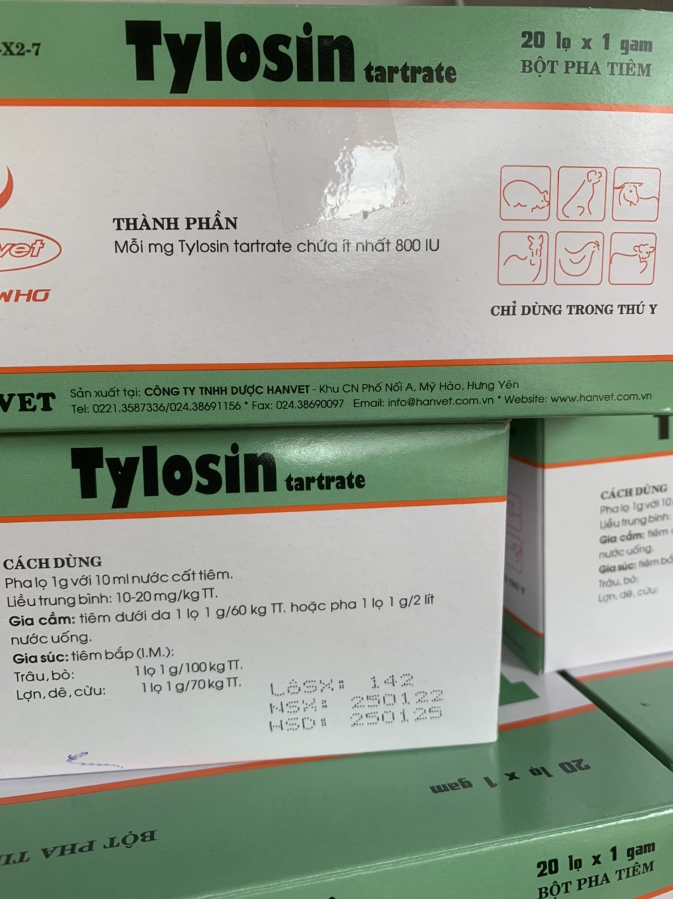 Bột TYLOSIN tartrate 1g Hanvet