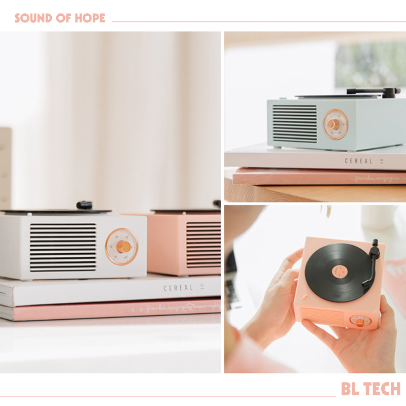 Loa bluetooth mini mô phỏng đĩa than Bltech phong cách vintage độc đáo dễ thương