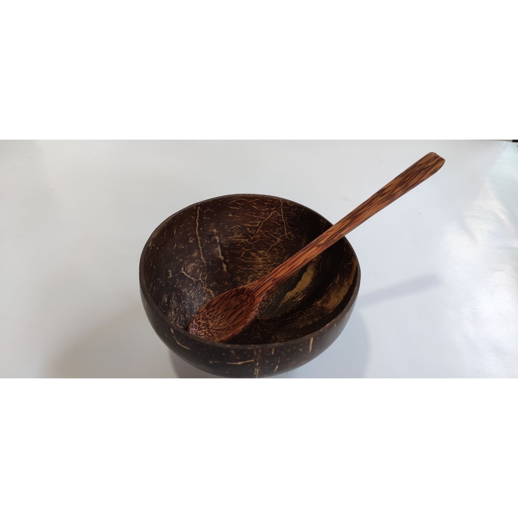 Chén / Bát Gáo Dừa + Muỗng Gỗ Dừa