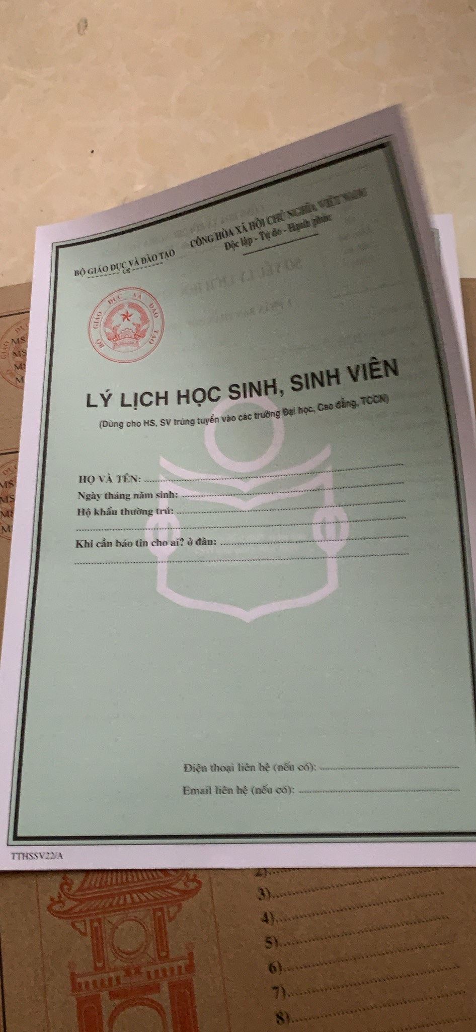 Bộ hồ sơ giành cho học sinh - sinh viên