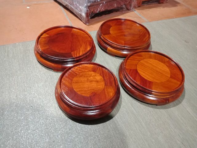 Đế kê bát nhang gỗ hương 14 cm