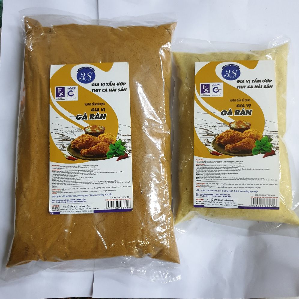 Combo Gia vị gà rán hai gói tổng 1kg
