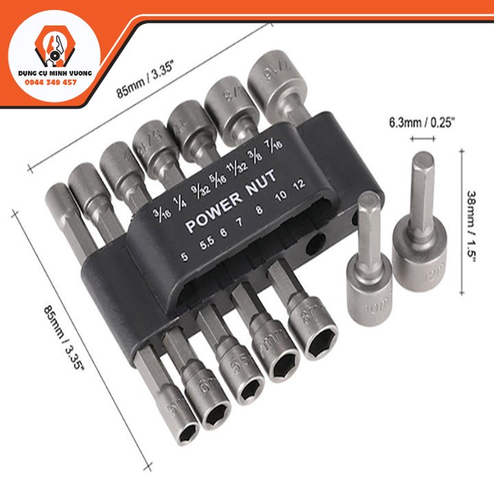 Bộ 14 đầu tuýp vặn ốc lục giác