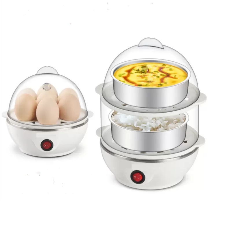 Máy luộc trứng, hấp thực phẩm đa năng 2 tầng tiện dụng