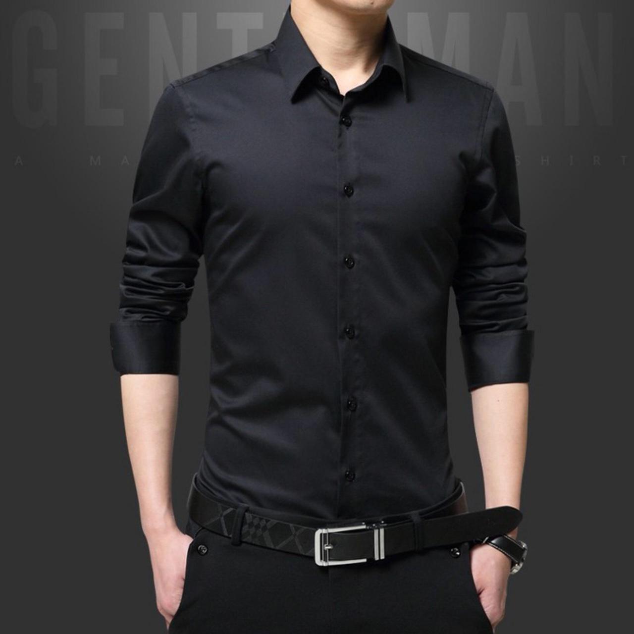ÁO SƠ MI Nam Trắng - Đen Thời Trang