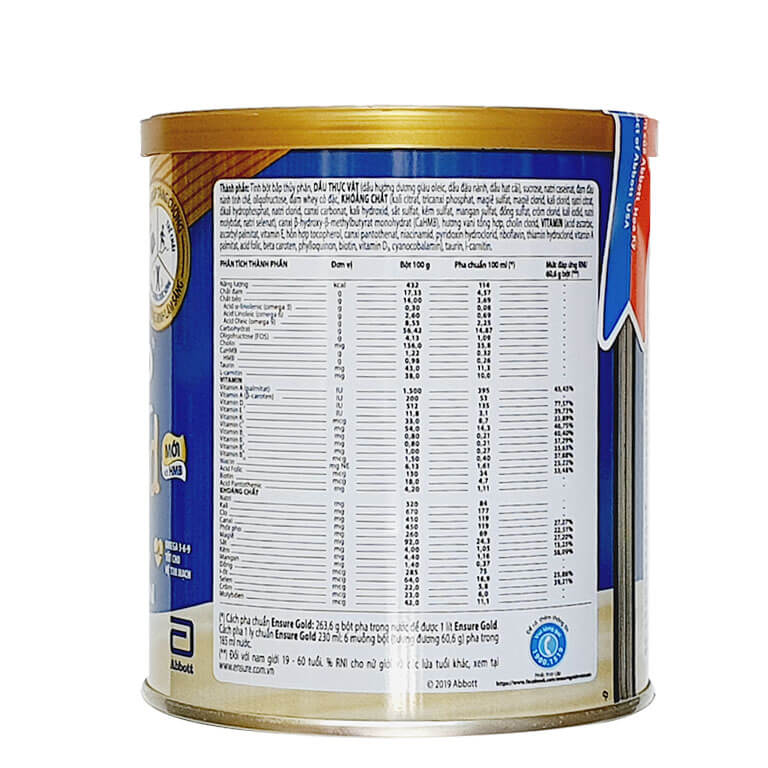 Sữa bột Ensure Gold Abbott Hương Vani (HMB) 400g