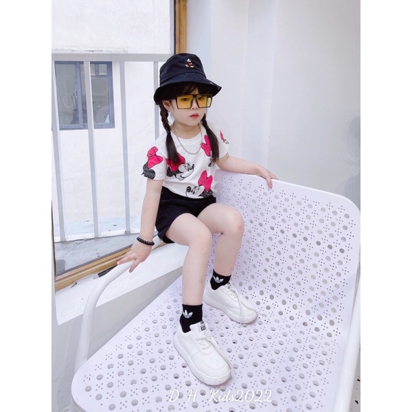 [SET BÉ GÁI] Bộ micky kèm mũ cực sịn cho bé gái