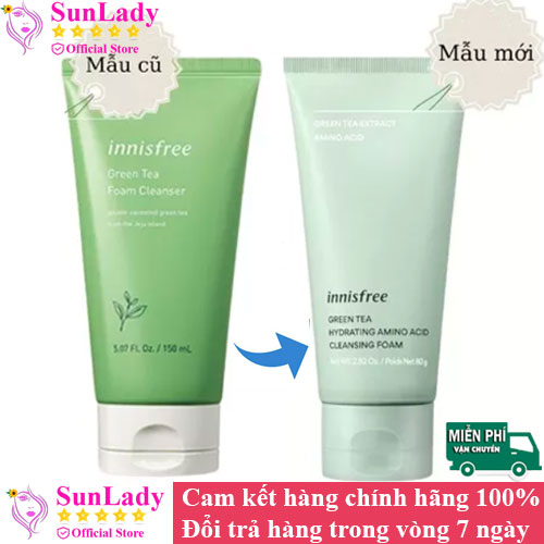 Sữa rửa mặt làm sạch từ trà xanh đảo Jeju Innisfree Green Tea Foam Cleanser 150ml – Srm innisfree trà xanh 150ml chính hãng - Sunlady shop