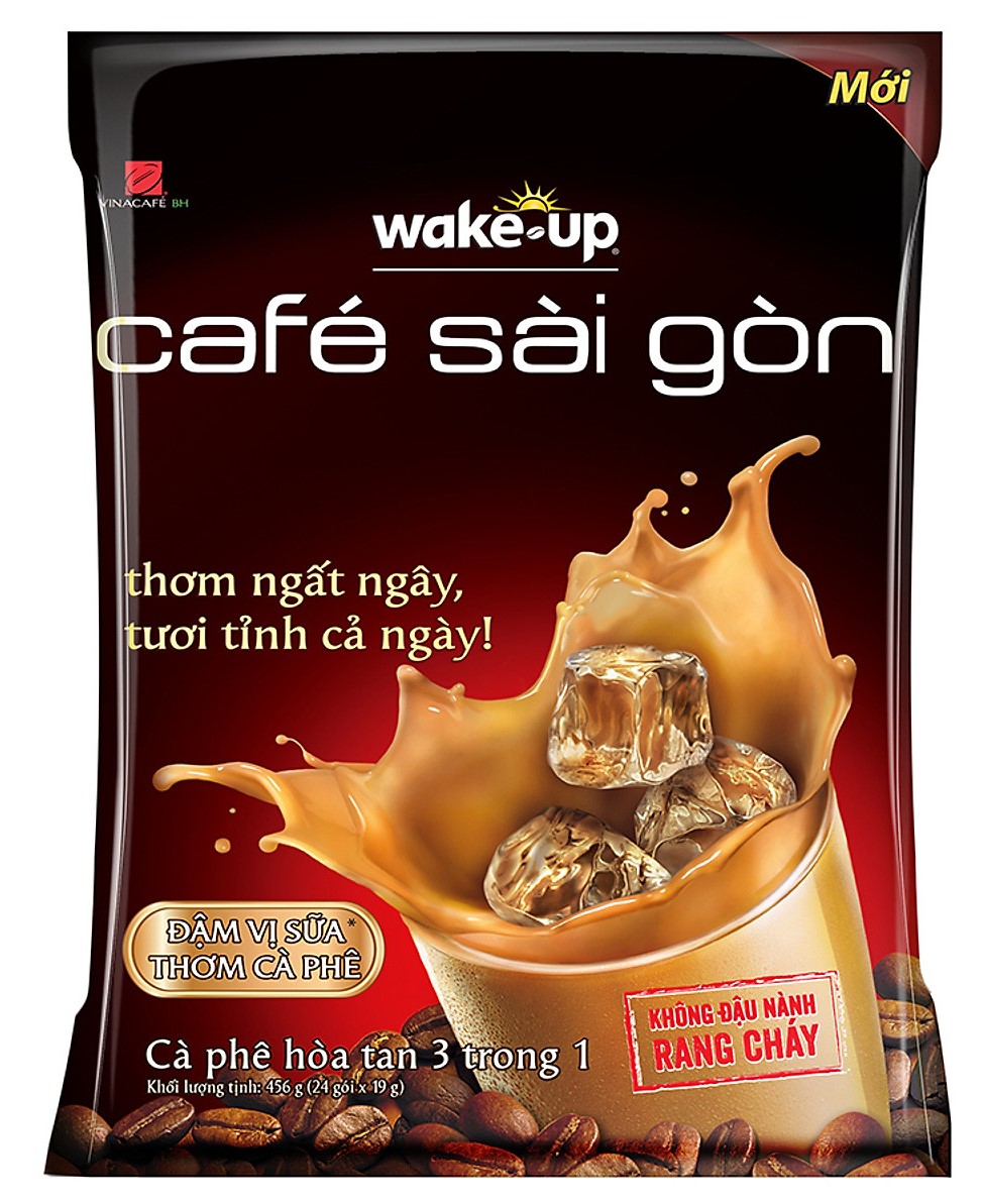 Cà Phê Sữa 3 in 1 Wake Up Café Sài Gòn 456g( 24gói x 19g)
