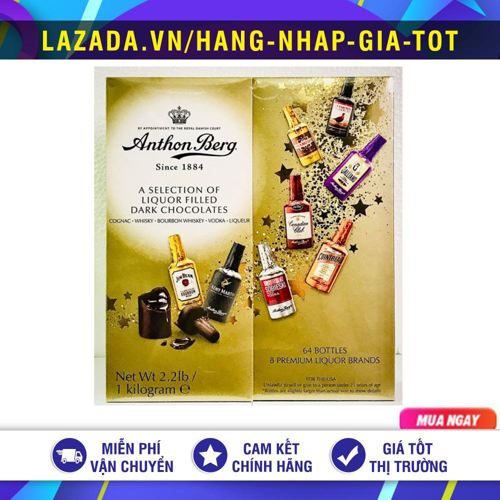 Date 8.2023 SOCOLA ANTHON BERG DARK CHOCOLATE 64 CHAI ĐAN MẠCH 1KG
