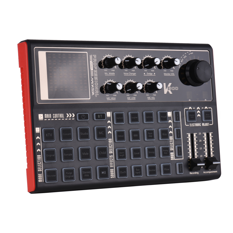 Muslady K300 Live Sound Card External Voice Changer Audio Mixer Kit Built-in Rechargeable Battery Multiple Sound Effects with Microphone Mic Stand Earphone for Live Streaming Music Recording Smartphone Computer Game Karaoke Malaysia