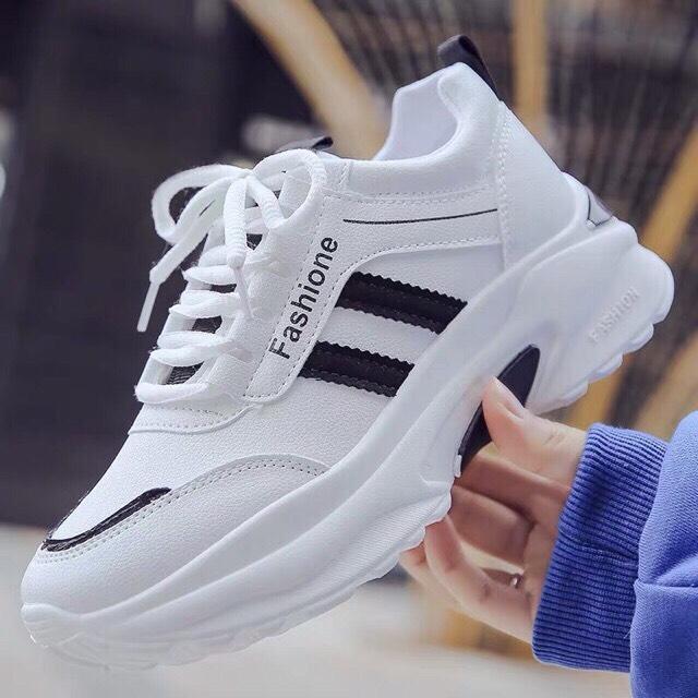 GIẦY SNEAKER NỮ 2 VẠCH FS TRẮNG ĐEN  HÓT HÍT