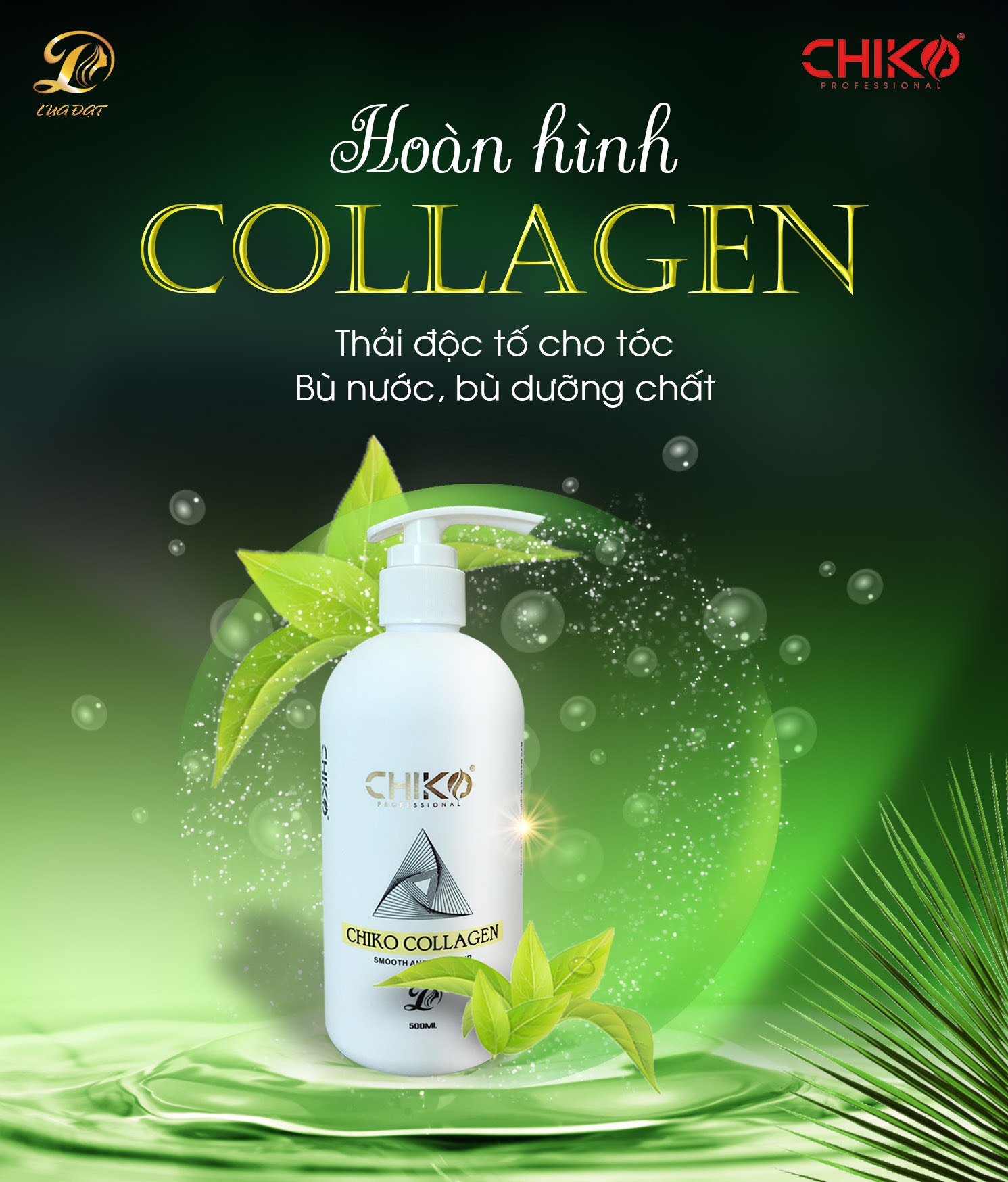 [HCM]Hấp Phục Hồi Tóc Collagen Chiko Dạng Chai 500ML