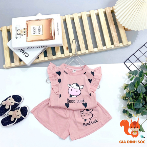 Bộ quần áo hình con bò GOOD LUCK