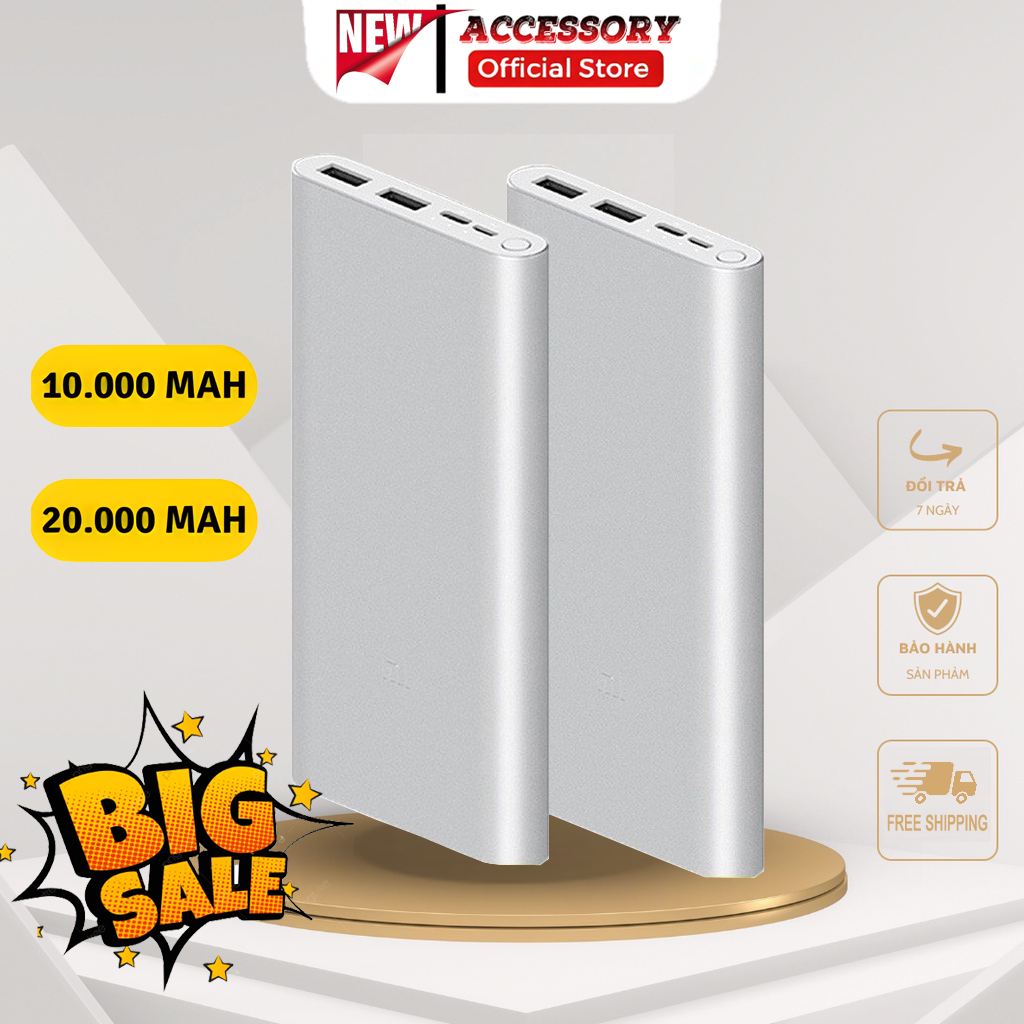 Sạc dự phòng Xiaomi Mi Gen 3 10000mAh - 20.000 mAh chính hãng Sạc nhanh 18W cho nhiều thiết bị
