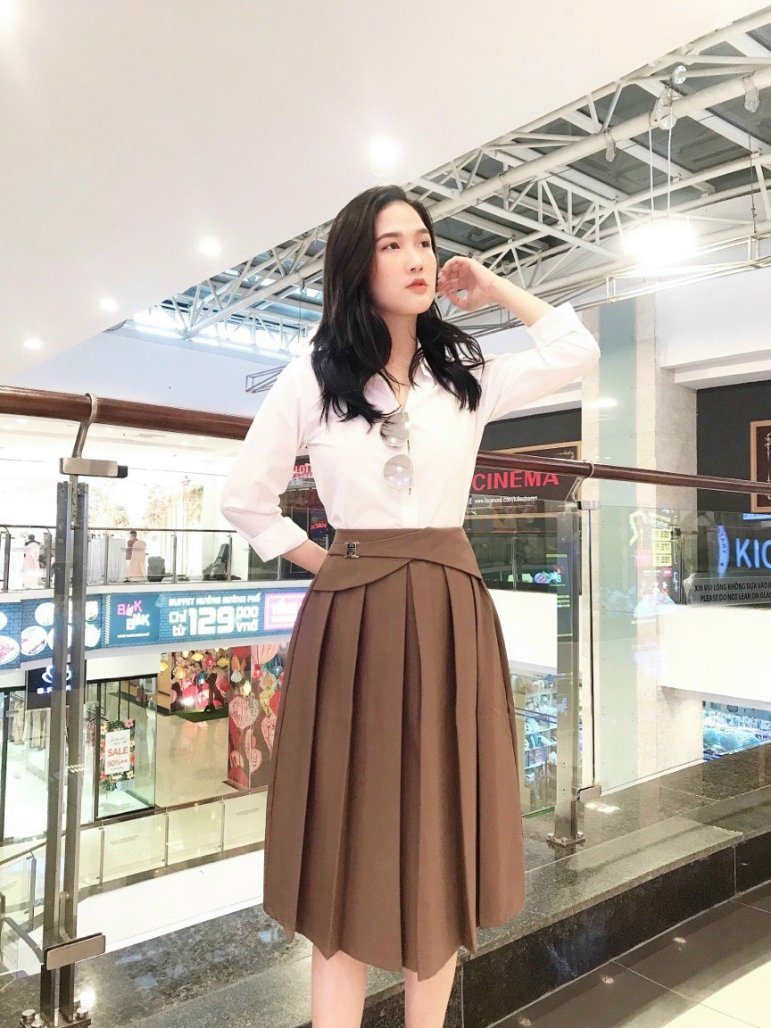 Chân Váy Midi dài xòe xếp ly to dáng basic Hàn Quốc siêu đẹp, Váy xếp li  dáng dài công sở sang trọng | Lazada.vn