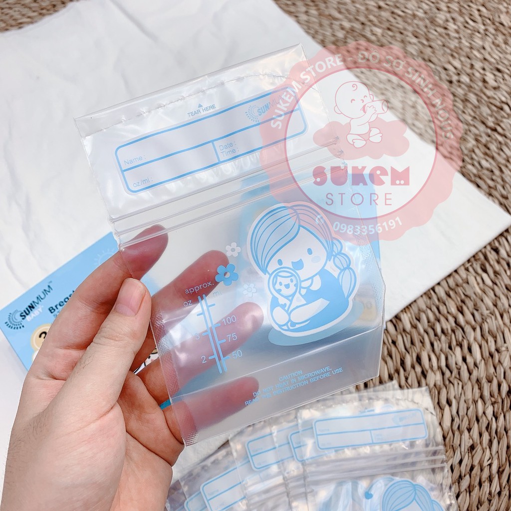 Túi trữ sữa sunmun thái lan 100ml, 250ml - sukem shop