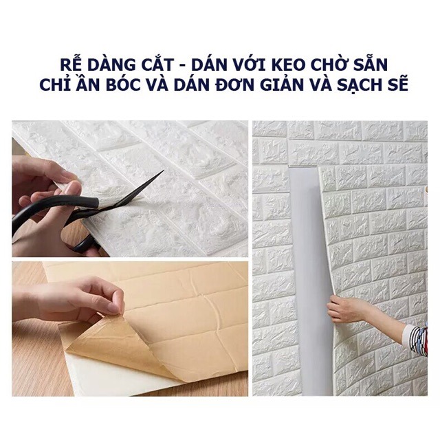 Set 5 tấm xốp dán tường 3d giả gạch / chịu lực, chống nước, chống ẩm mốc / 70x77cm - xốp dán tường giả gạch 3d bền - đẹp
