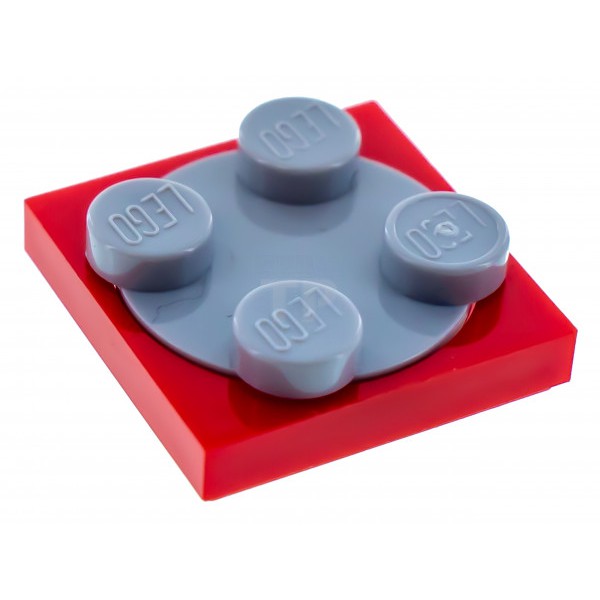 1x New Genuine LEGO Part 368021 4540203 - Turn Plate 2x2 Lower Part Bright Red & Upper Part Medium