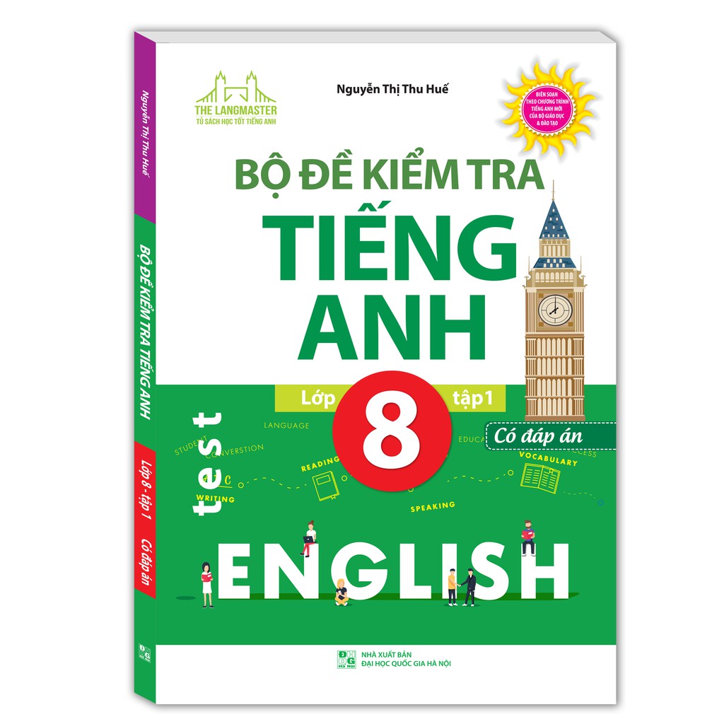 Sách - Bộ Đề Kiểm Tra Tiếng Anh Lớp 8 (Trọn Bộ 2 Tập)