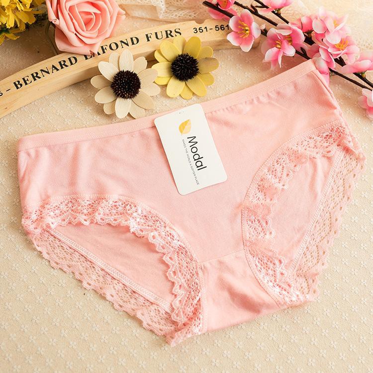 Bộ 10 Quần lót cotton viền ren Modal
