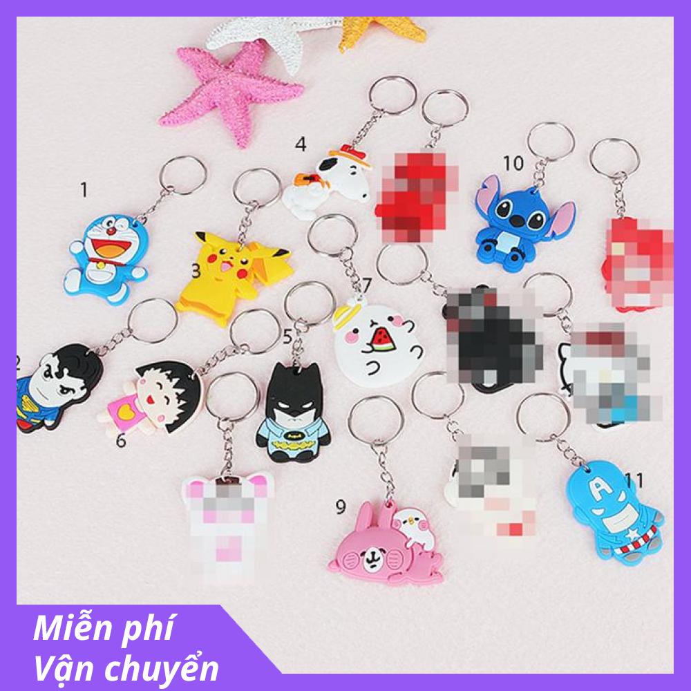 Combo 3 móc treo chìa khóa silicon loại to nhiều mẫu dễ thương cute