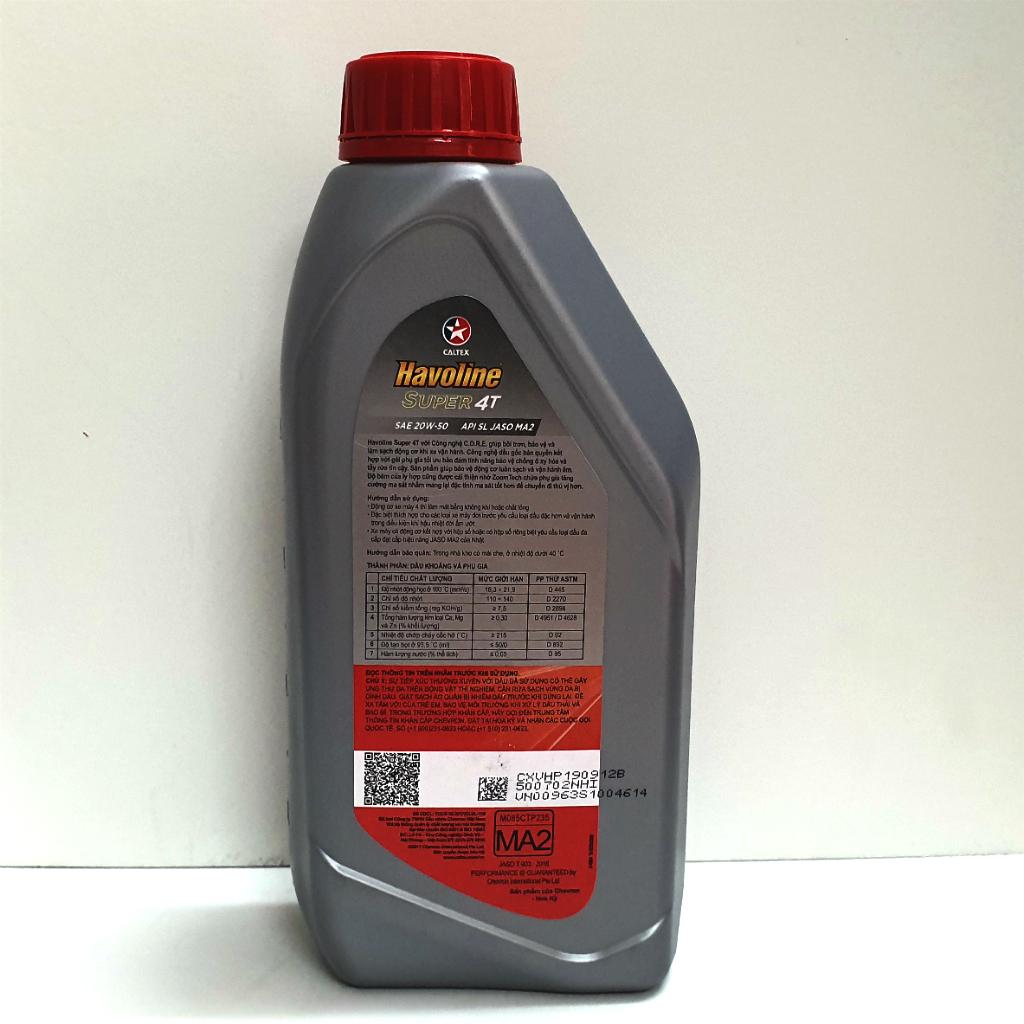 Nhớt xe số Caltex Havoline Super 1l 20W50
