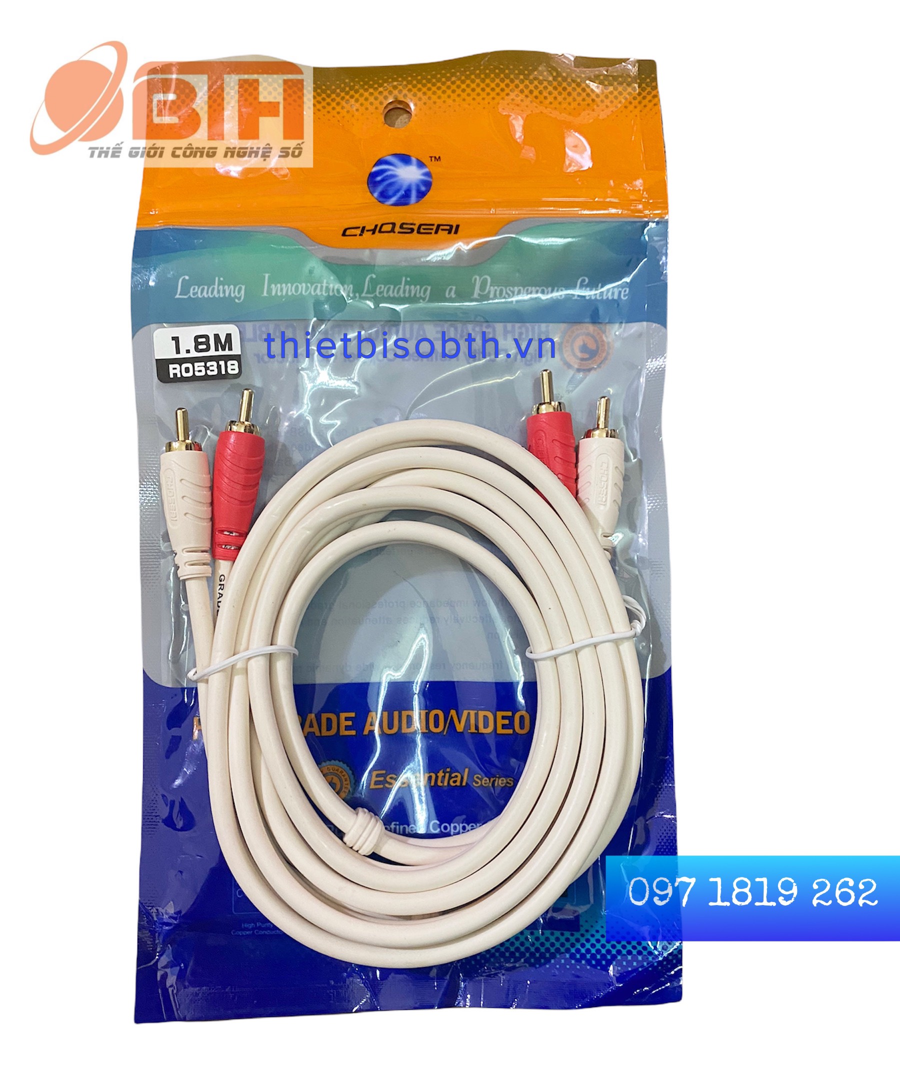 Dây AV 2 ra 2 Choseal Dài 1.8M - Dây Audio Choseal