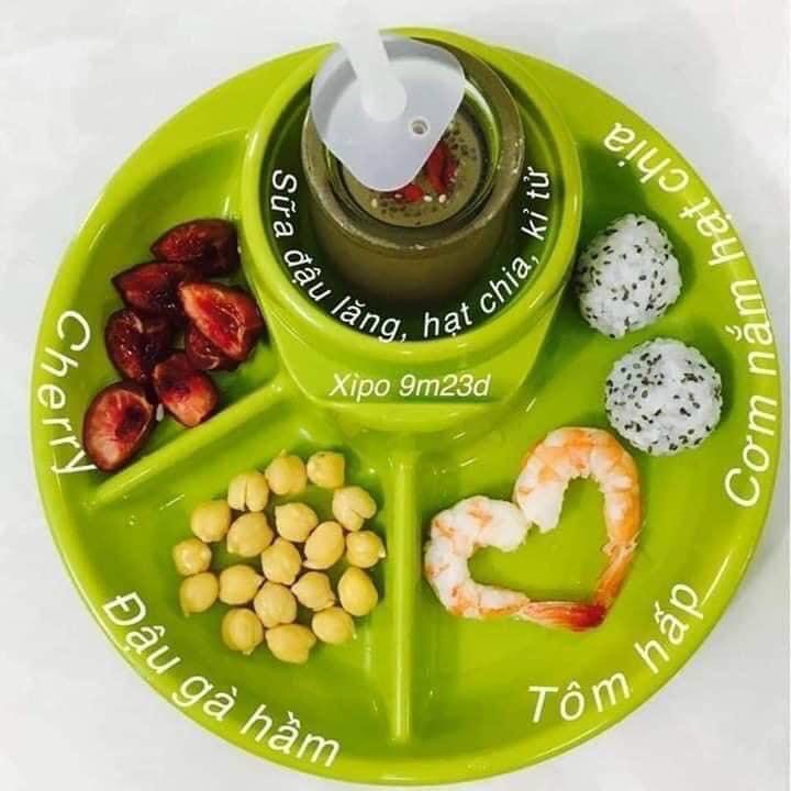 Khay Ăn Dặm Inomata Có Chỗ Để Ly, Thìa, Dĩa