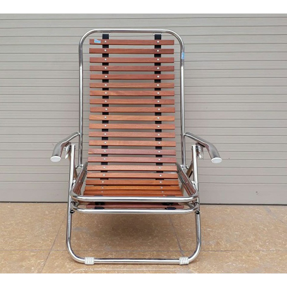 (deal sốc) Ghế xích đu Ghế gấp thư giãn Xuân Hòa (Vân gỗ + Khung Inox)