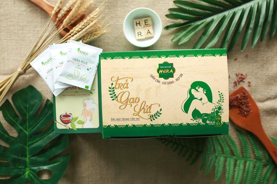 Trà giảm cân gạo lức Hera (cam kết 9 hãng)