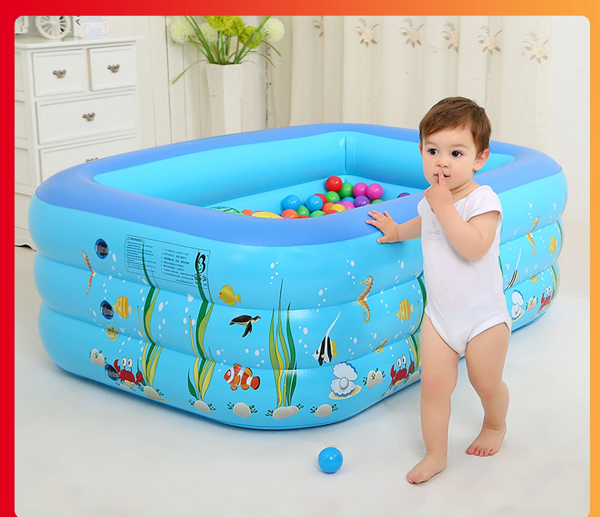 Bể Bơi Phao 3 Tầng, Hồ Bơi Tắm Cho Bé, Bồn Tắm Trẻ Em Hình Chữ Nhật Bể Bơi Trong Nhà Loại 1m3 Cao Cấp Loại Dày Cho Các Bé Chơi Đùa Với Nước Tại Nhà