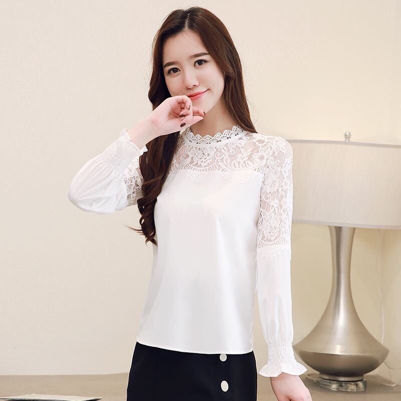 Sơ mi phối ren vai  - HH492