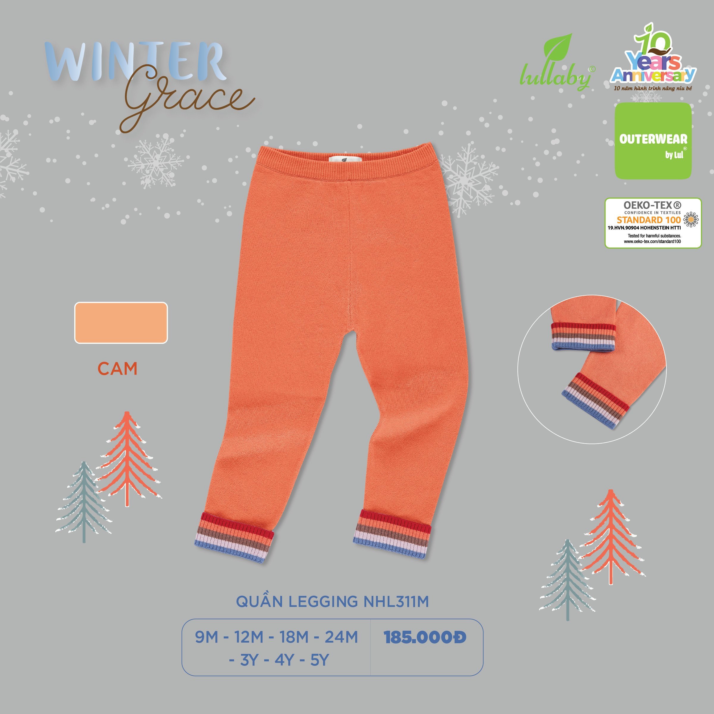 [CHÍNH HÃNG] Quần legging len mềm mại trẻ em Lullaby