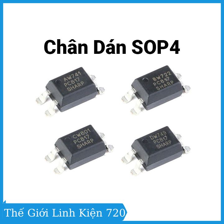 Opto pc817 dip4/ sop4 4 chân cắm, chân dán tùy chọn