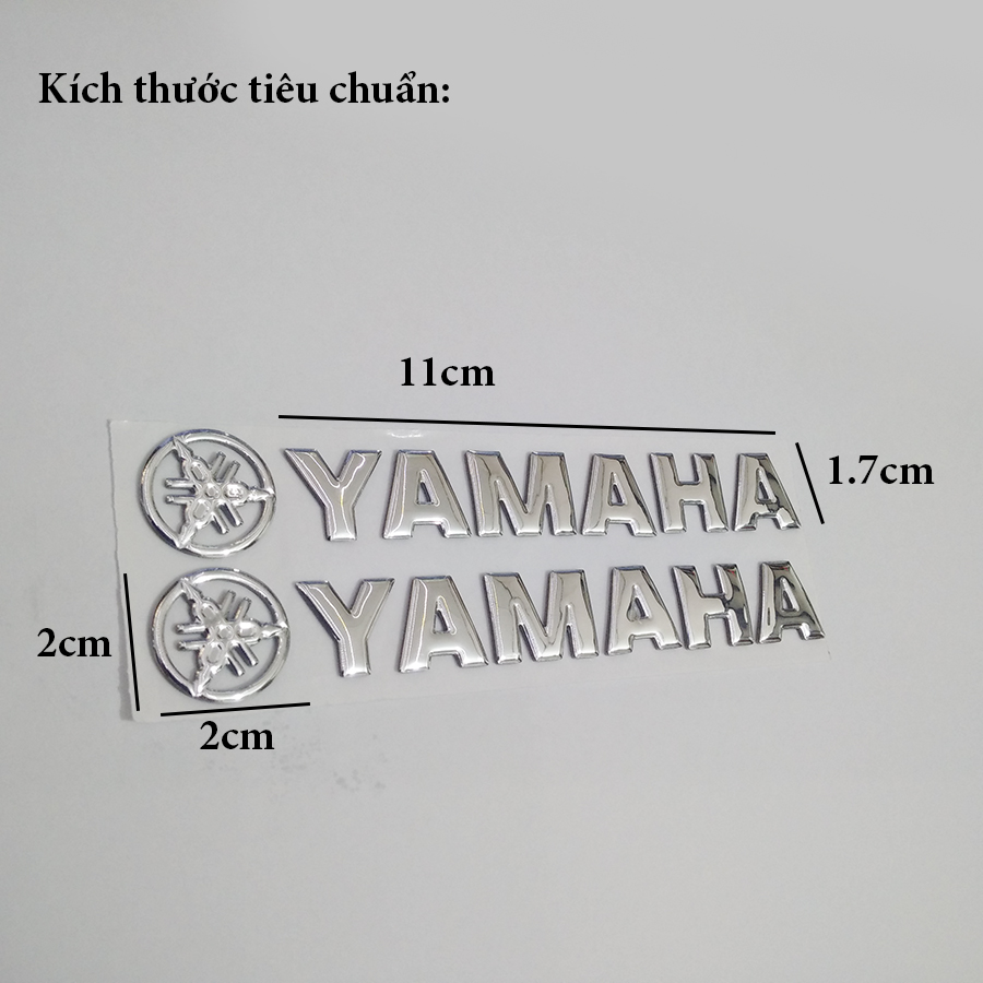 Cặp tem YAMAHA 3D Nổi - YA Bạc