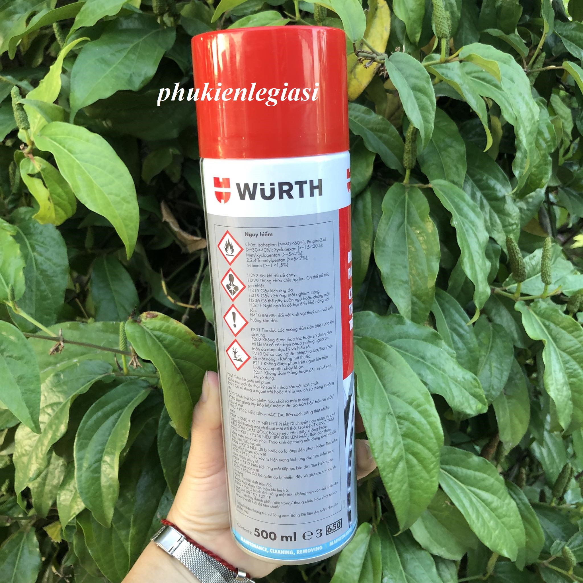 Chai xịt vệ sinh bố thắng WURTH 500ml xịt má phanh ĐỨC
