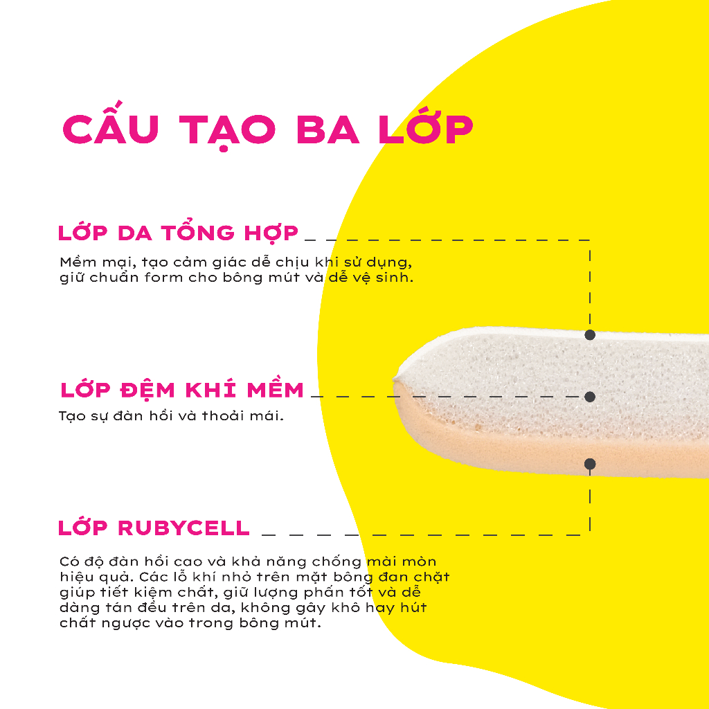 [HÀNG TẶNG KÈM] Bông đánh phấn - Lemonade cushion Puff