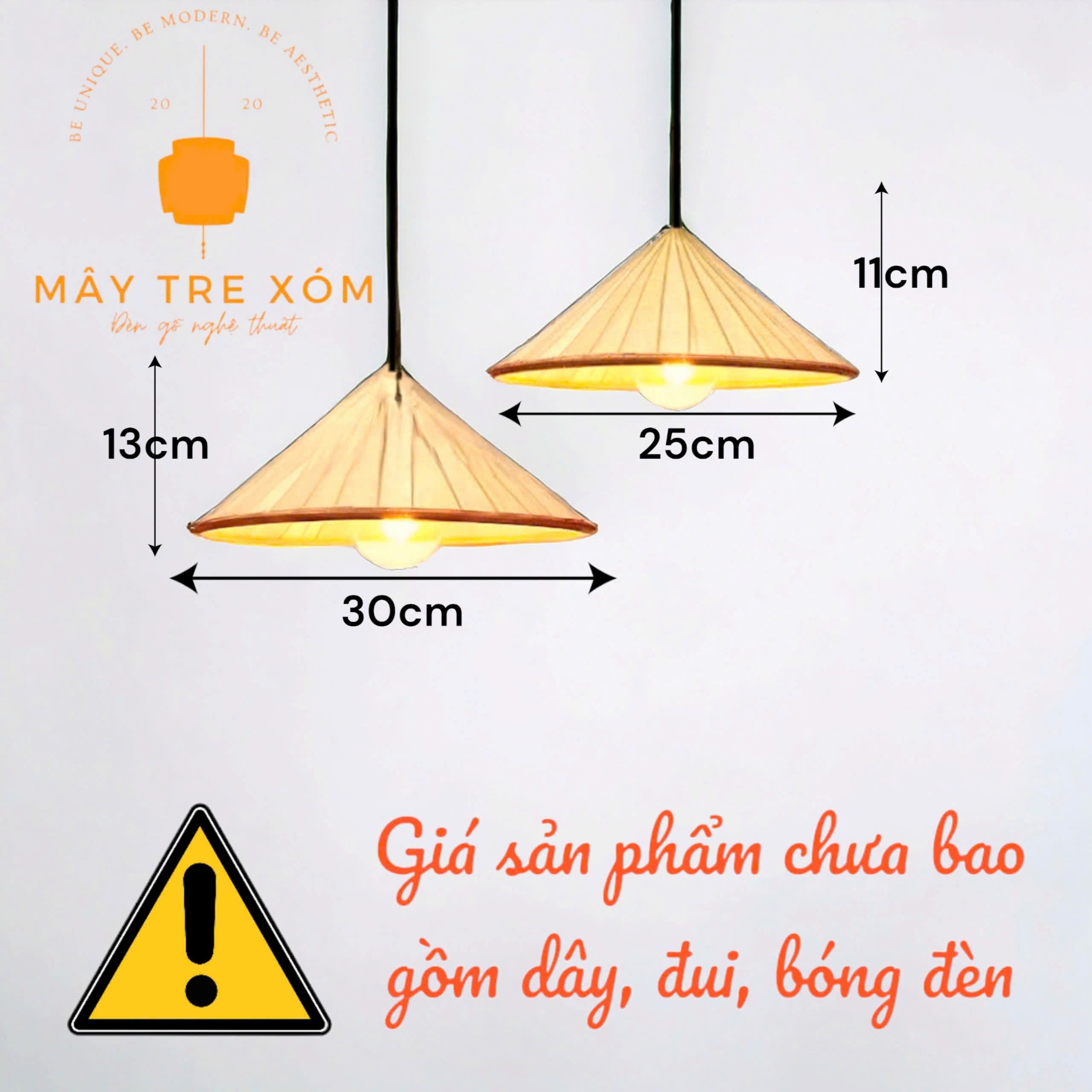 Đèn nón lá trang trí decor