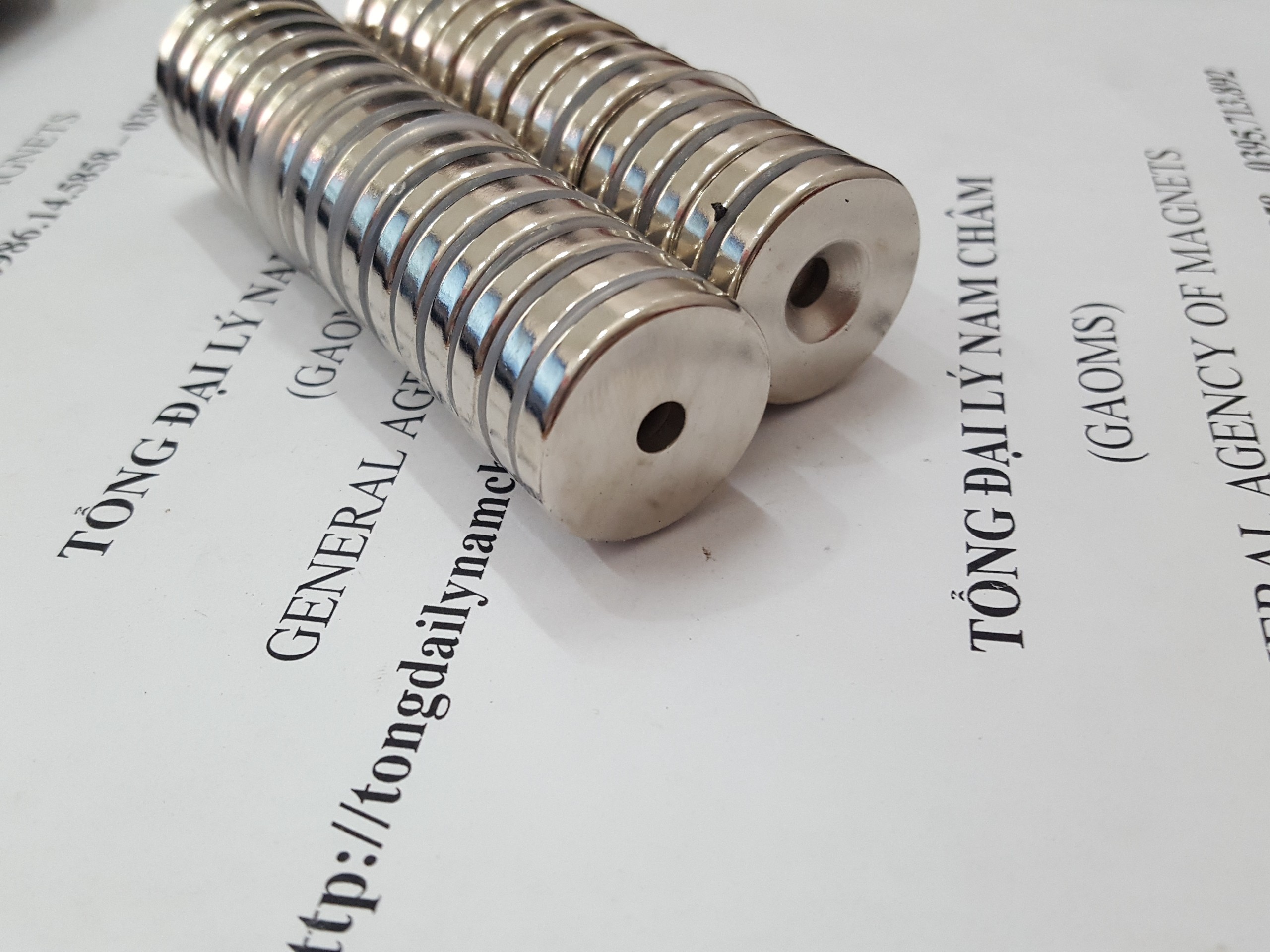 5 viên nam châm bắt vít 25x5 lỗ 5mm